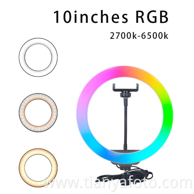 High Quality 10 inch Photo Video Led/RGB Make up Beaty Lamp Camera mini Ring Light